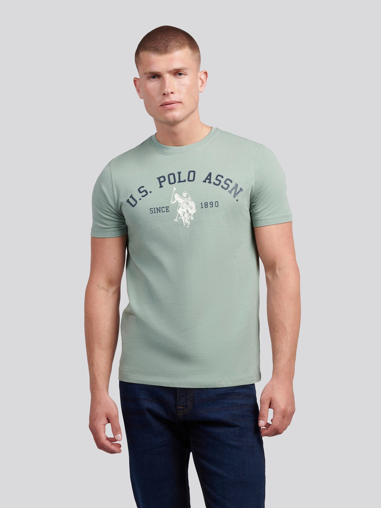 Mens Signature Arch Print T-Shirt Chinois Green