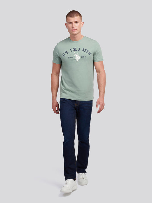 Mens Signature Arch Print T-Shirt Chinois Green