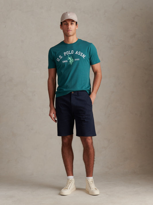 Mens Signature Arch Print T-Shirt Mediterranea