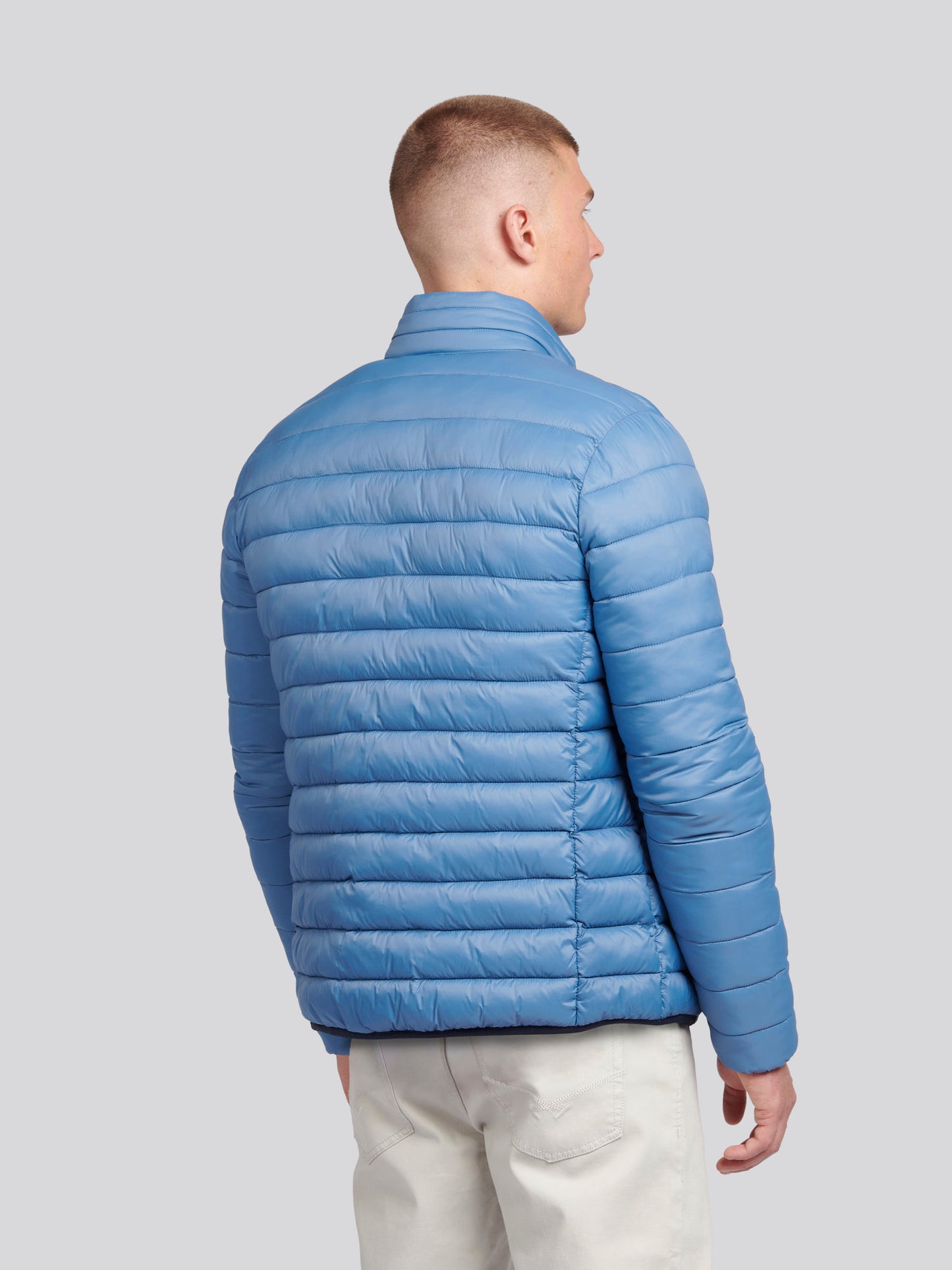 Mens Lightweight Bound Quilted Jacket in Blue Horizon