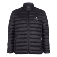 Mens Lightweight Bound Quilted Jacket in Black Bright White DHM