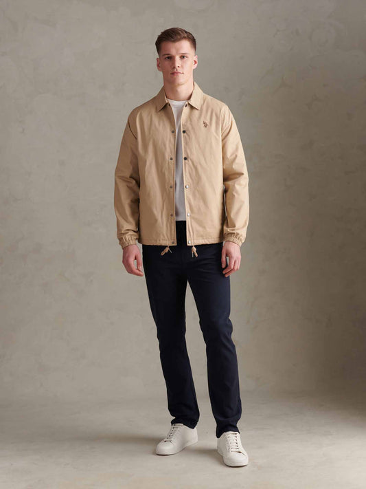 Mens Modern Cotton Coach Jacket Cornstalk