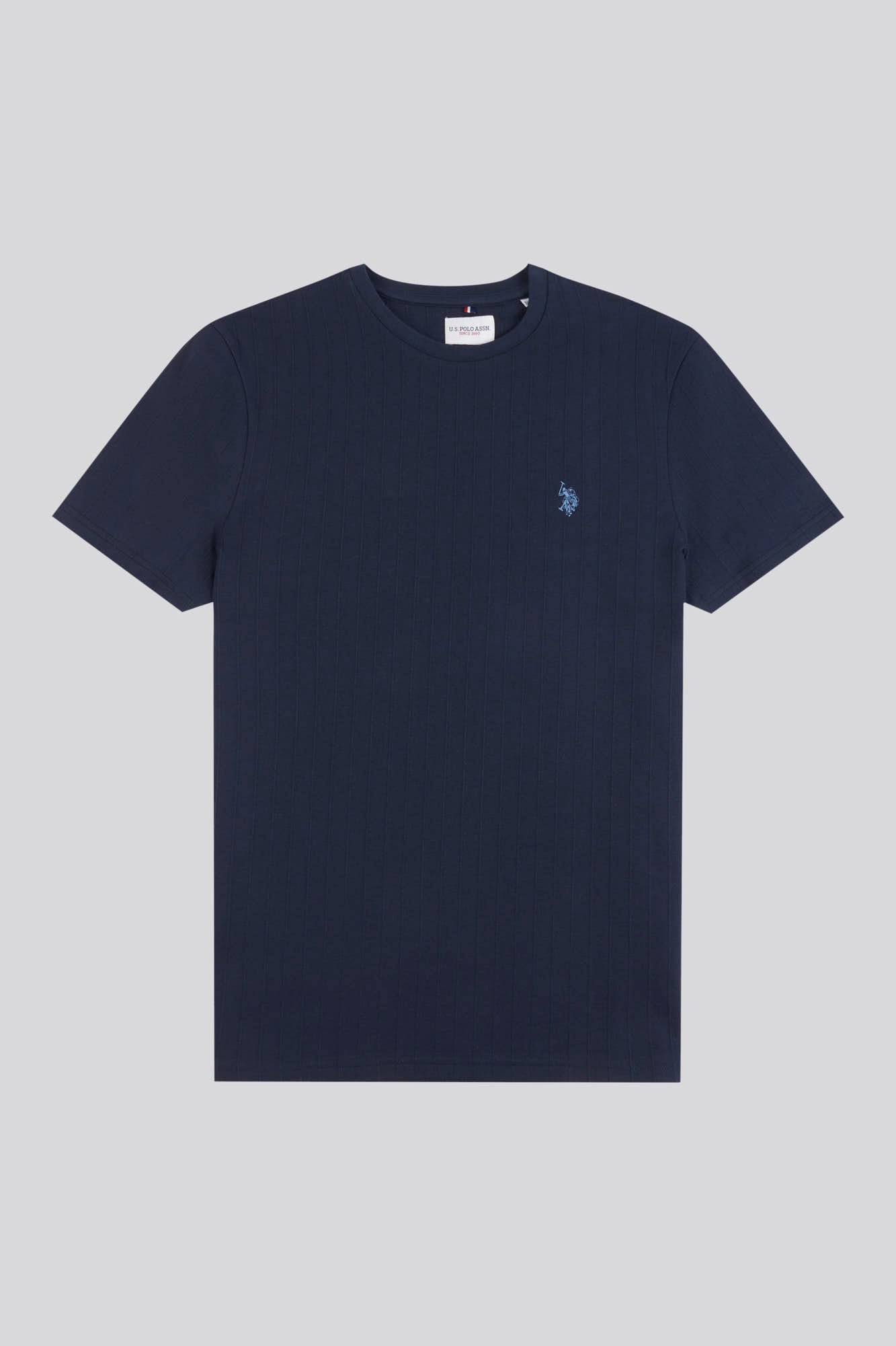 Mens Classic Fit Verticle Texture T-Shirt in Dark Sapphire Navy