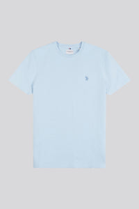Mens Classic Fit Seersucker T-Shirt in Cashmere Blue