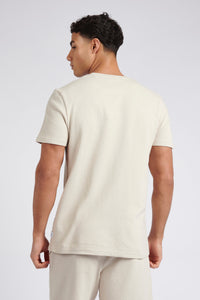 Mens Classic Fit Textured Terry T-Shirt in French Oak