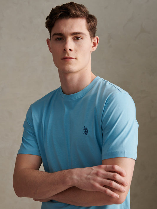 Mens Double Horsemen T-Shirt Air Blue