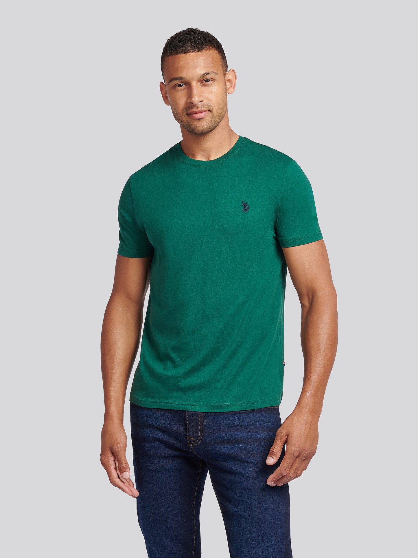 Mens Double Horsemen T-Shirt Rain Forest