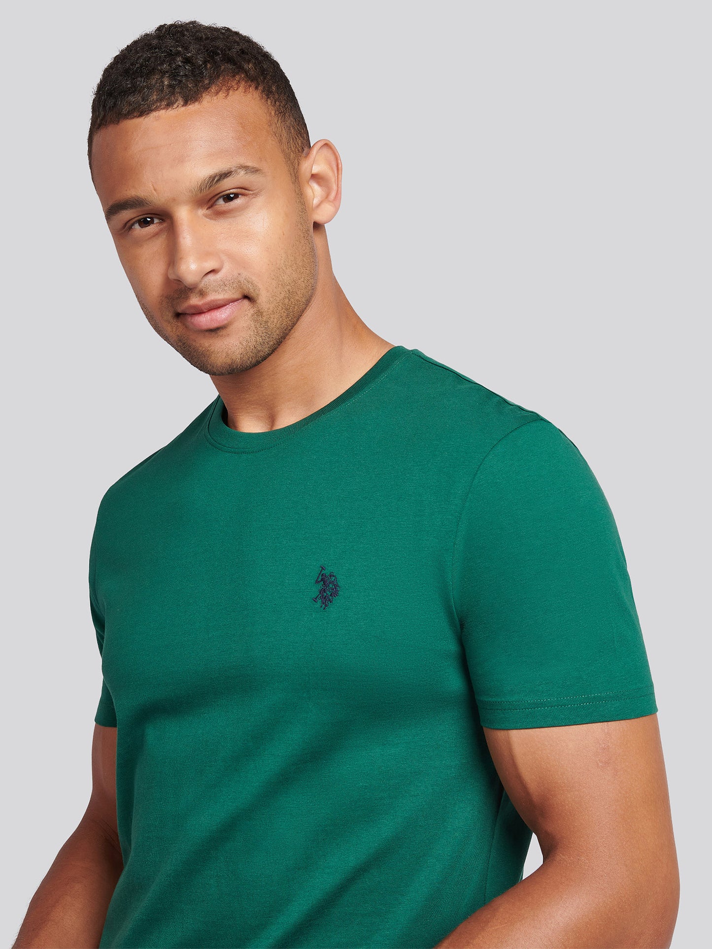 Mens Double Horsemen T-Shirt Rain Forest
