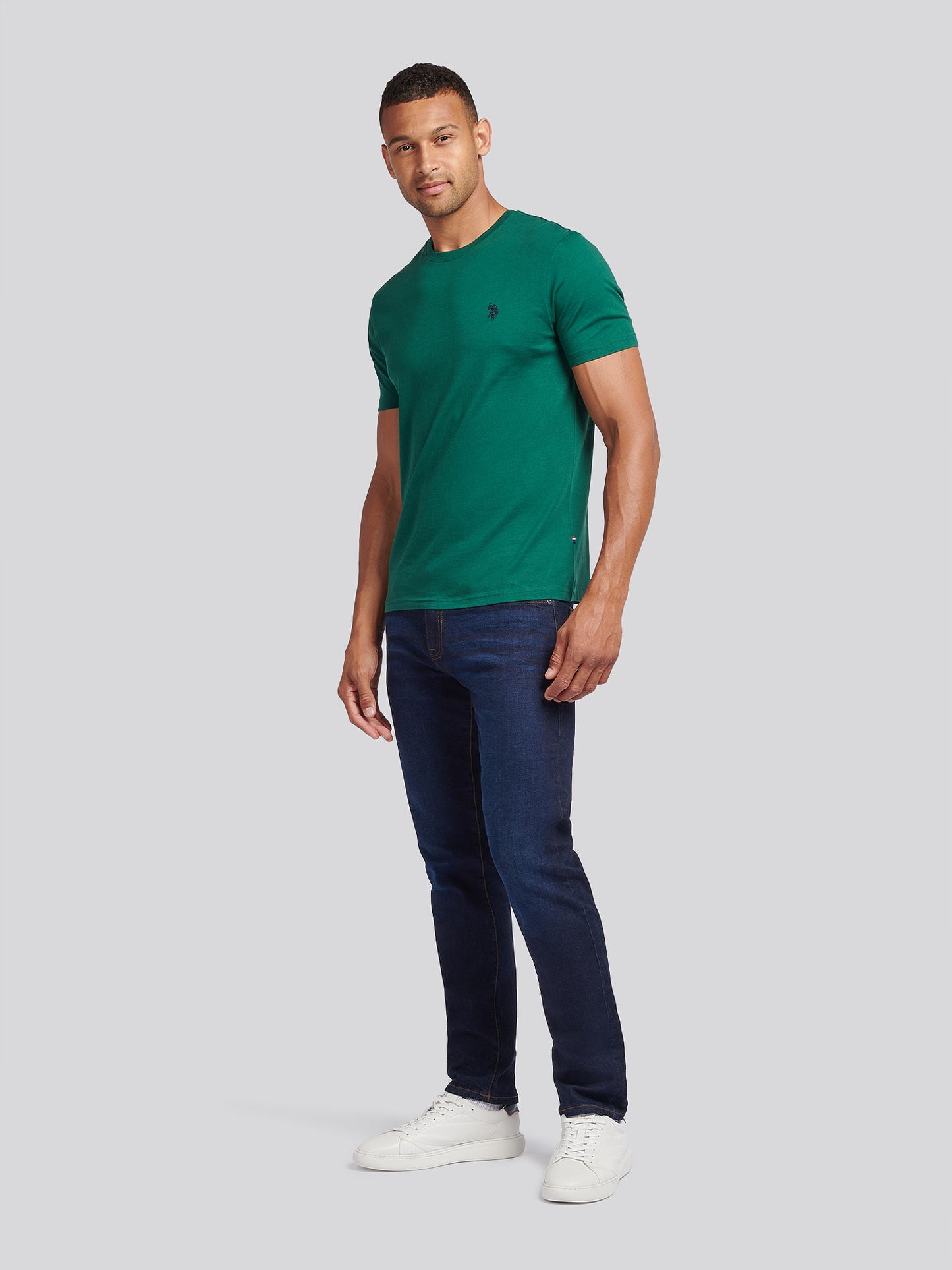 Mens Double Horsemen T-Shirt Rain Forest