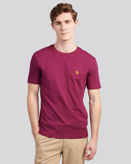 Mens Double Horsemen T-Shirt in Grape Wine