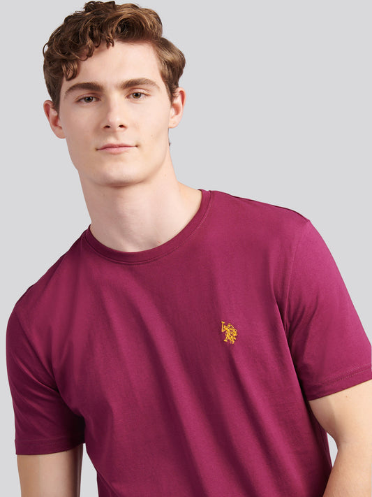 Mens Double Horsemen T-Shirt in Grape Wine