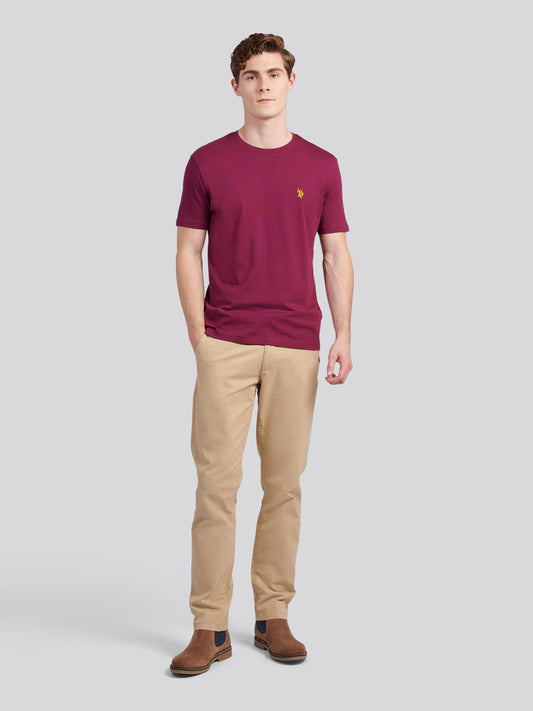 Mens Double Horsemen T-Shirt in Grape Wine