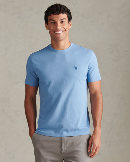 Mens Double Horsemen T-Shirt Ashleigh Blue