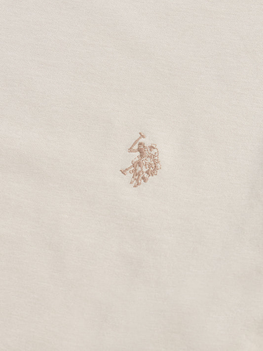 Mens Double Horsemen T-Shirt Beige