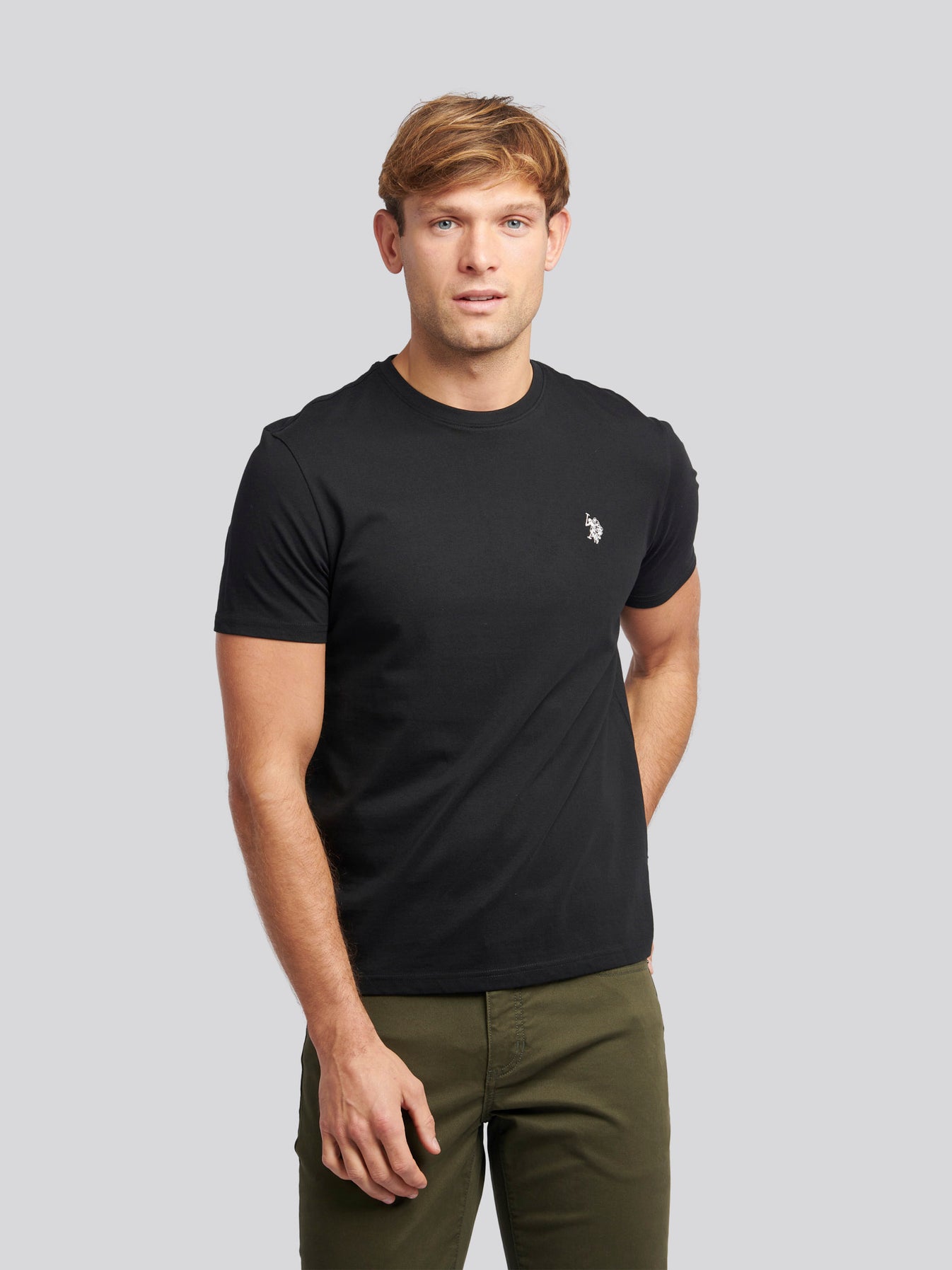 Mens Double Horsemen Polo Shirt Chambray Blue