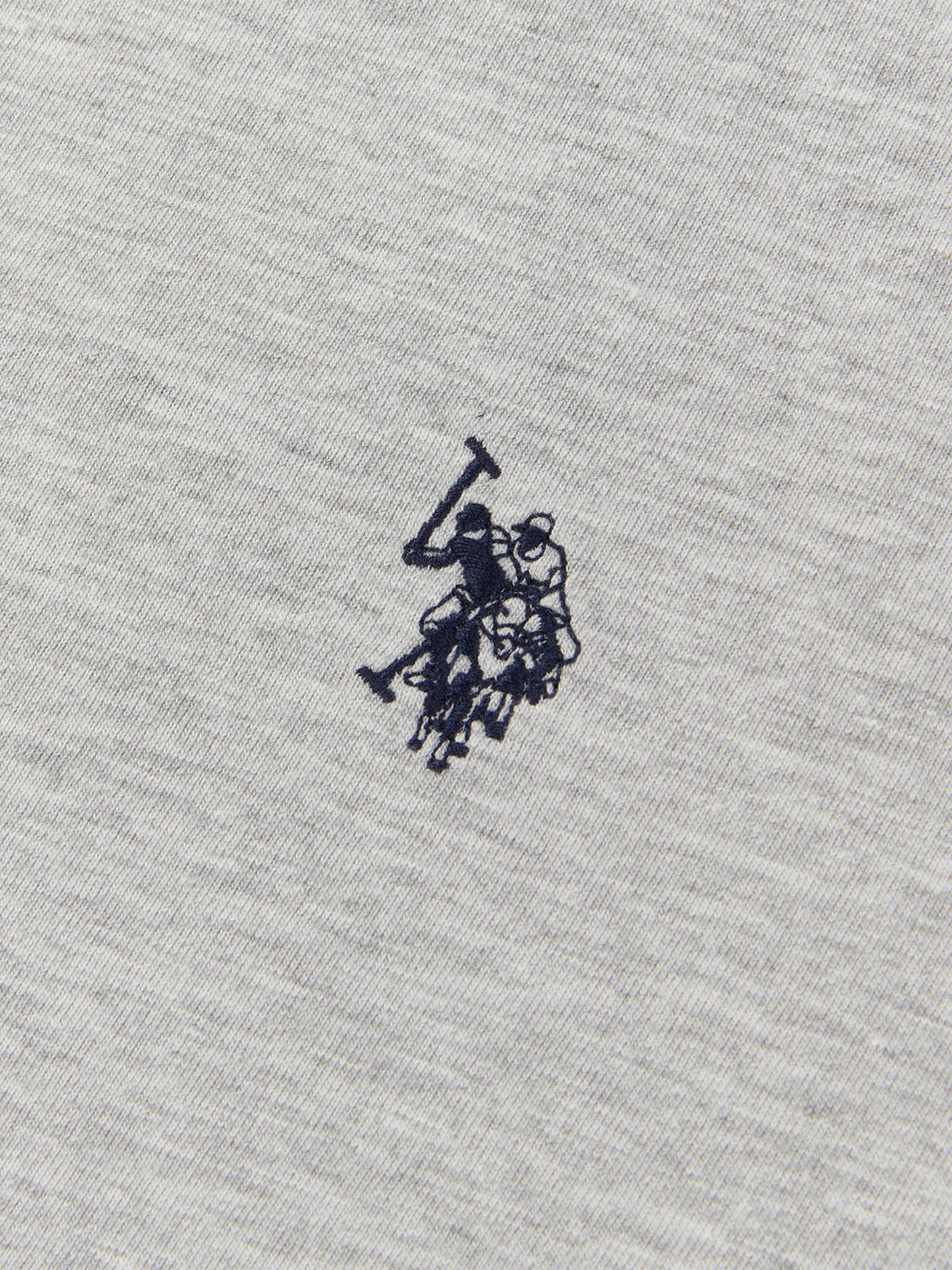 Mens Double Horsemen T-Shirt in Mid Grey Marl