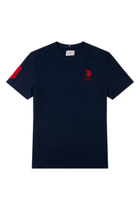 Mens Player 3 T-Shirt in Dark Sapphire Navy / Haute Red DHM
