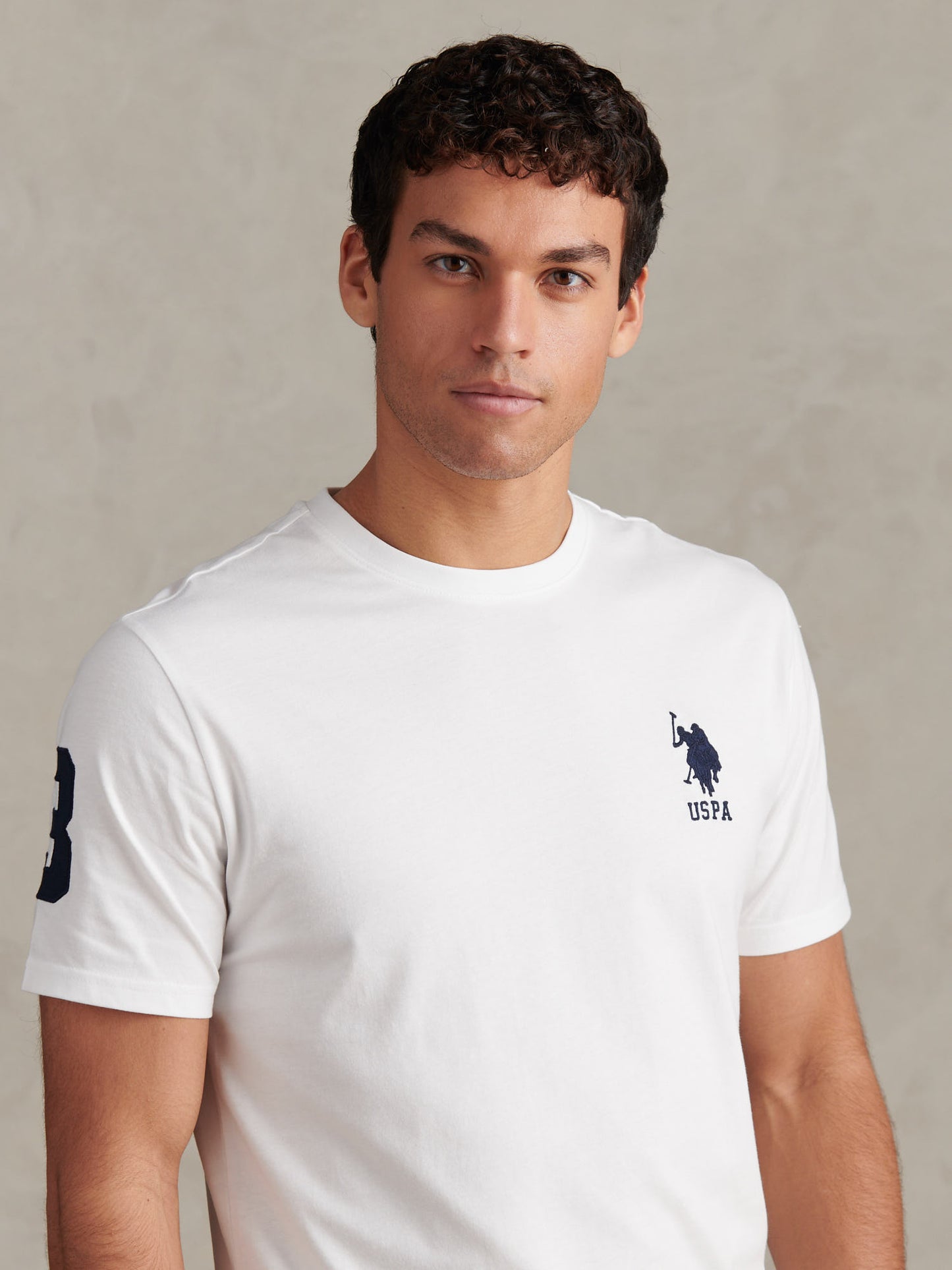 Mens Player 3 T-Shirt in White / Dark Sapphire Navy DHM