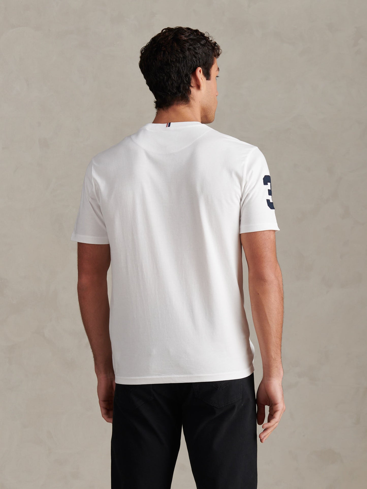 Mens Player 3 T-Shirt in White / Dark Sapphire Navy DHM
