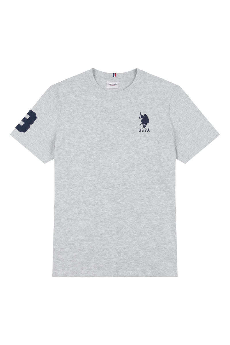 Mens Player 3 T-Shirt in Mid Grey Marl