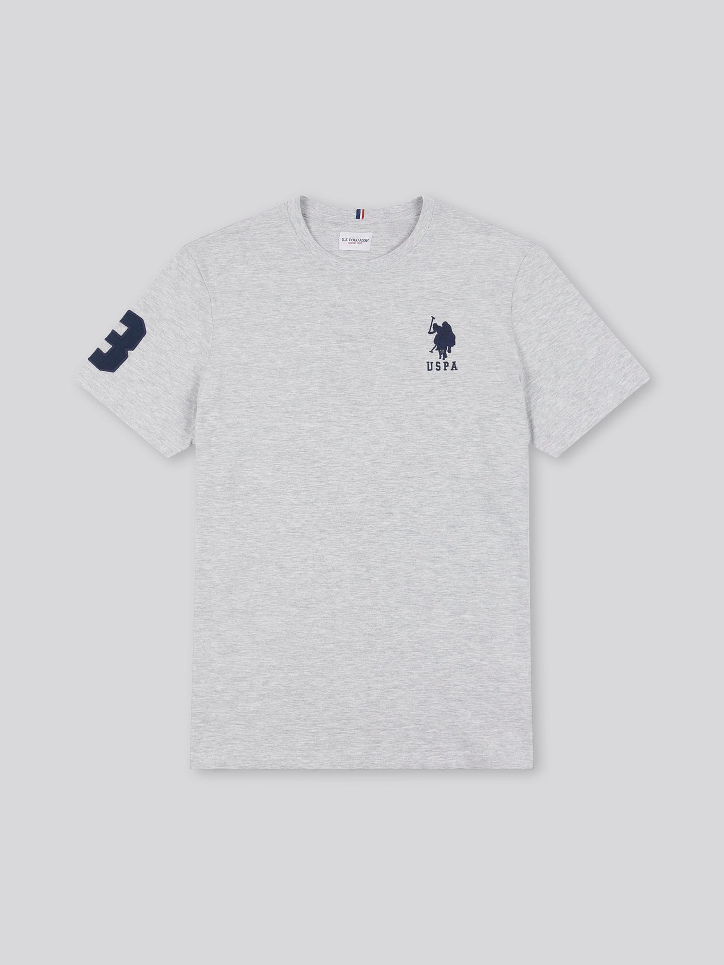Mens Player 3 T-Shirt in Mid Grey Marl