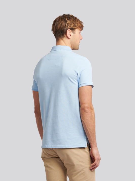 Mens Double Horsemen  Polo Shirt in Chambray Blue