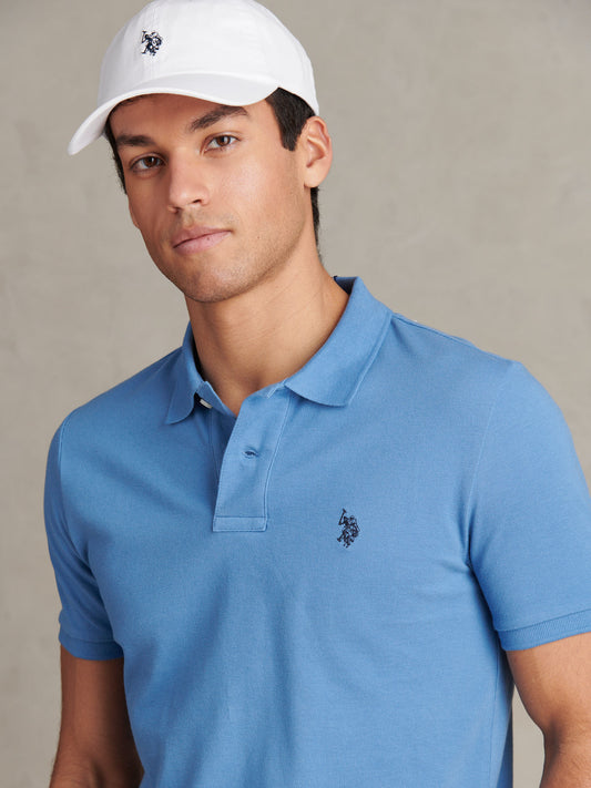 Mens Double Horsemen  Polo Shirt in Riviera