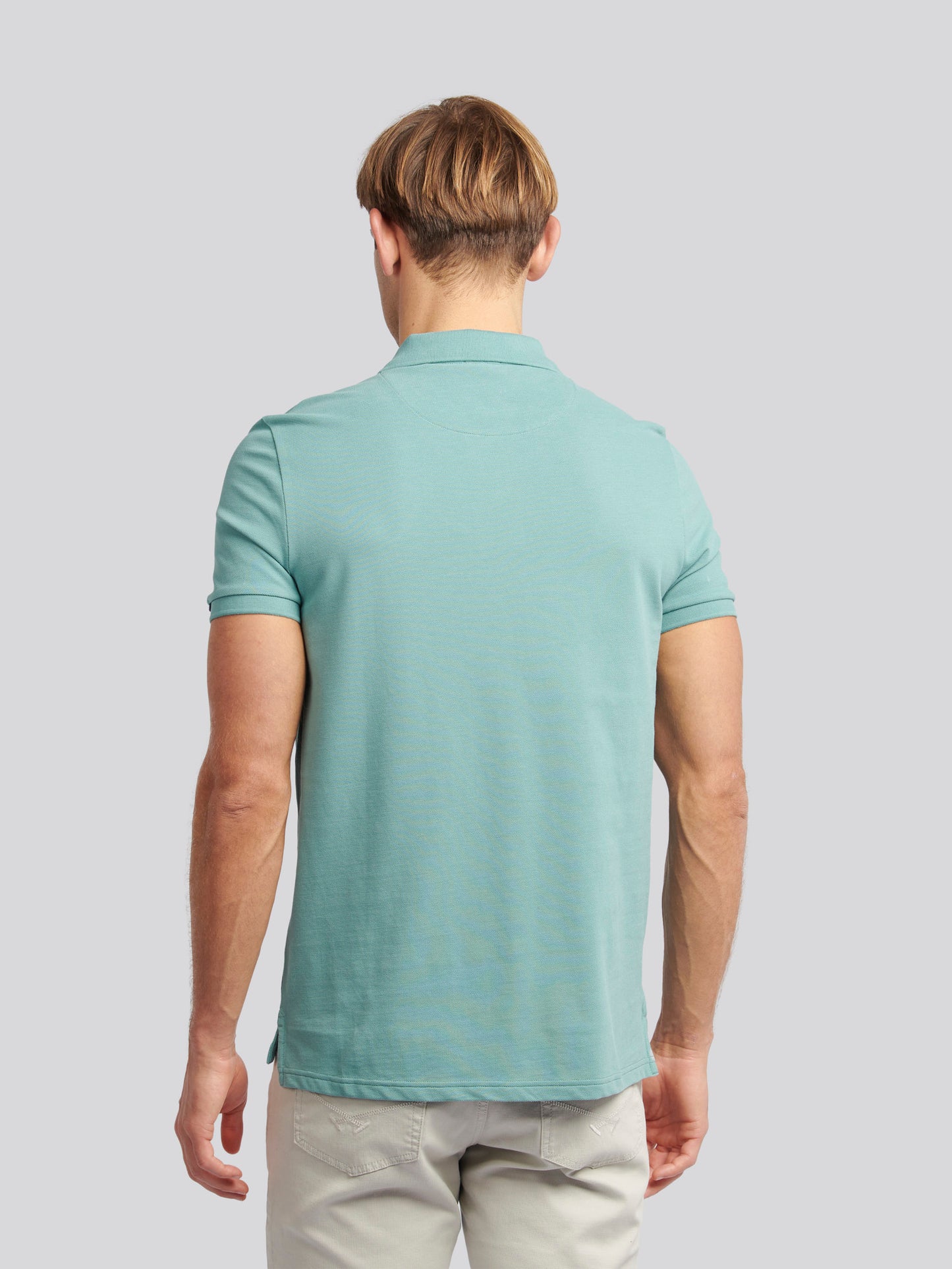 Mens Double Horsemen Polo Shirt Mineral Blue