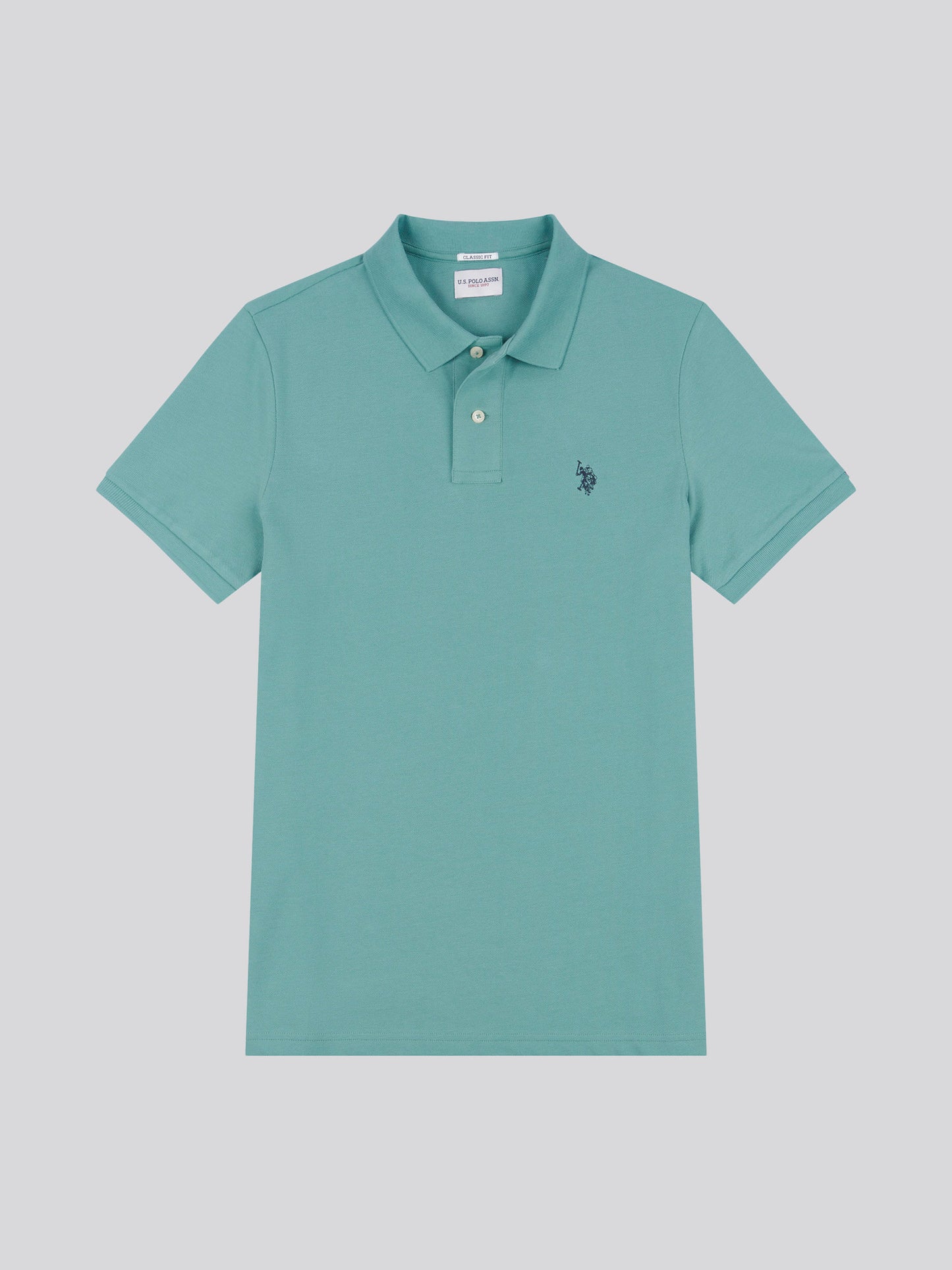 Mens Double Horsemen Polo Shirt Mineral Blue