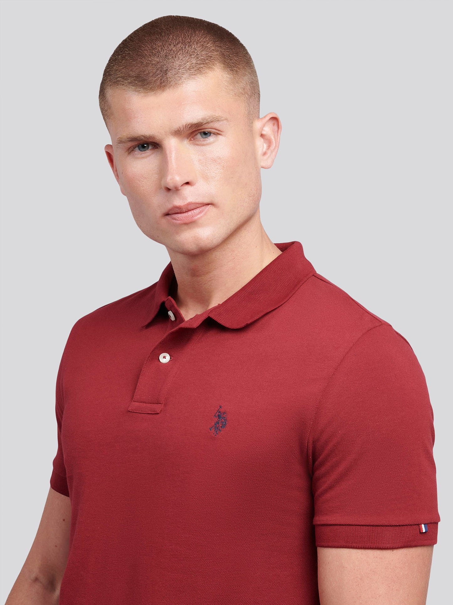 Mens Double Horsemen  Polo Shirt in Tibetan Red