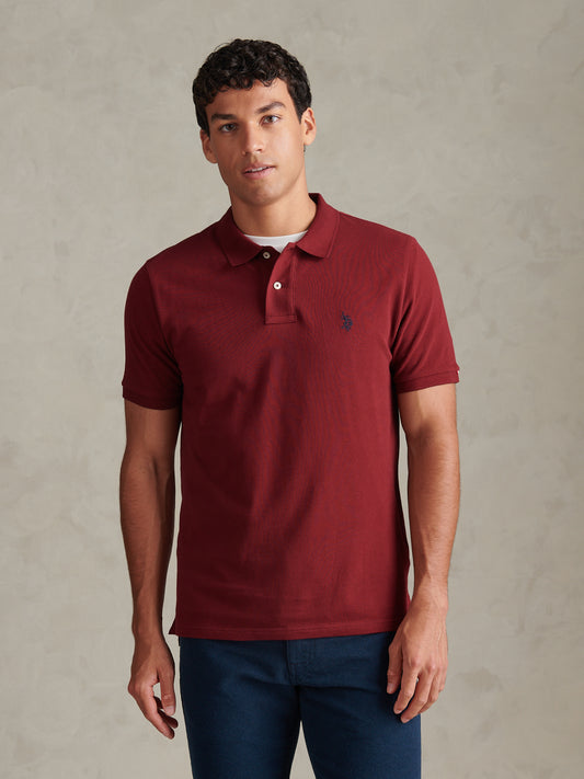 Mens Double Horsemen Polo Shirt Cabernet