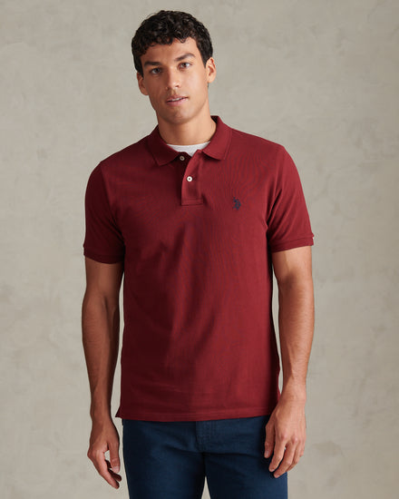Mens Double Horsemen Polo Shirt Cabernet