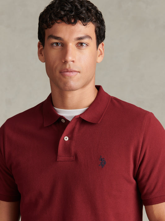 Mens Double Horsemen Polo Shirt Cabernet