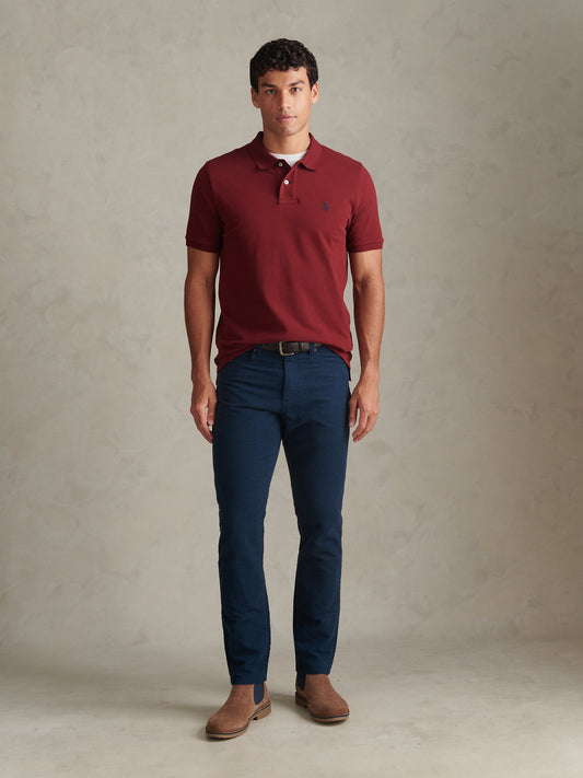 Mens Double Horsemen Polo Shirt Cabernet