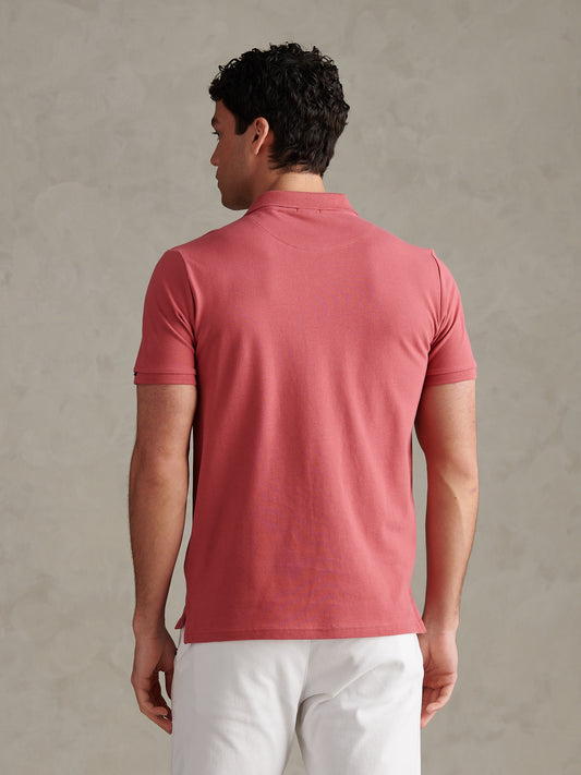 Mens Double Horsemen Polo Shirt Slate Rose