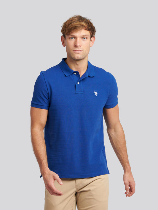Mens Double Horsemen  Polo Shirt in Sodalite Blue