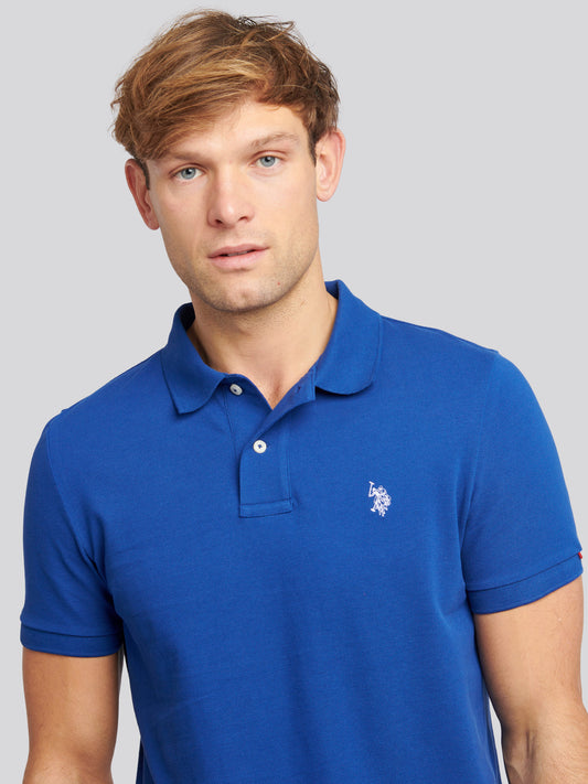 Mens Double Horsemen  Polo Shirt in Sodalite Blue