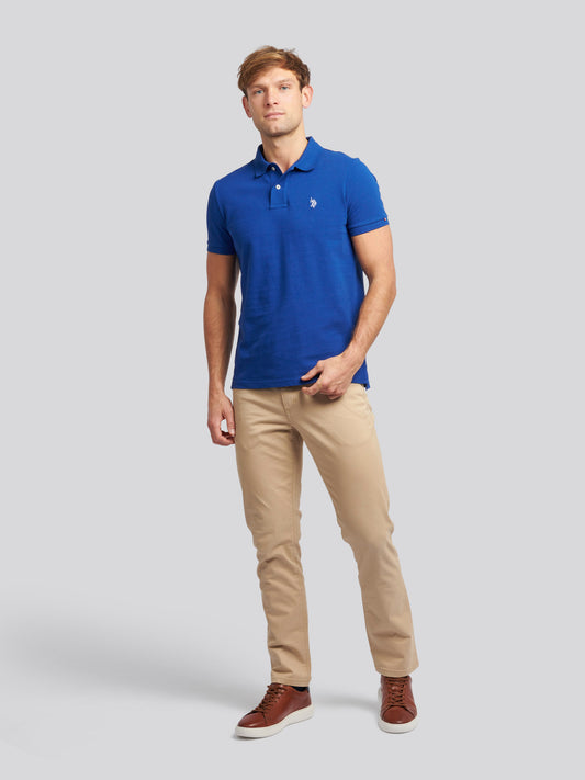 Mens Double Horsemen  Polo Shirt in Sodalite Blue