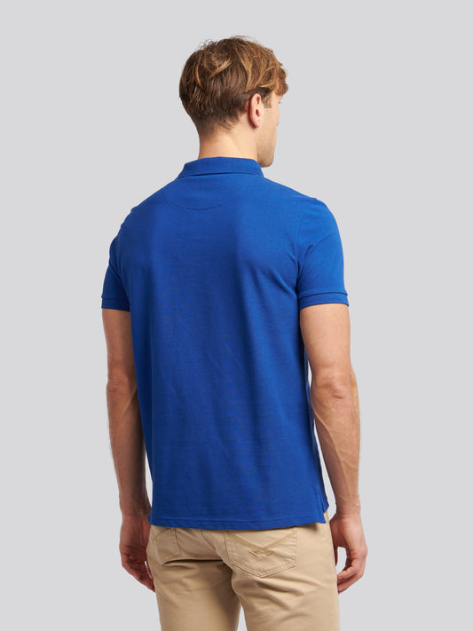 Mens Double Horsemen  Polo Shirt in Sodalite Blue