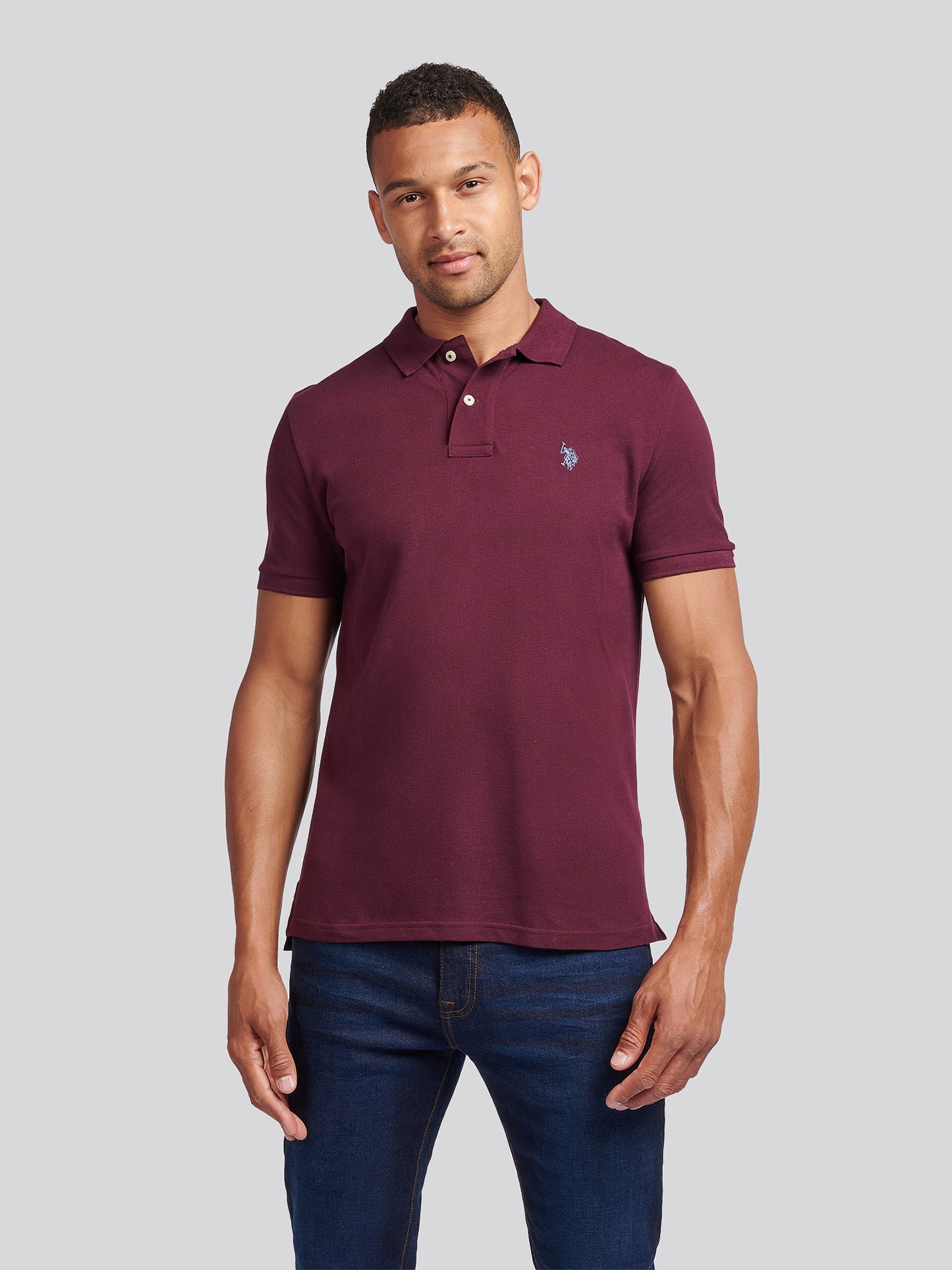 Mens Double Horsemen  Polo Shirt in Winetasting