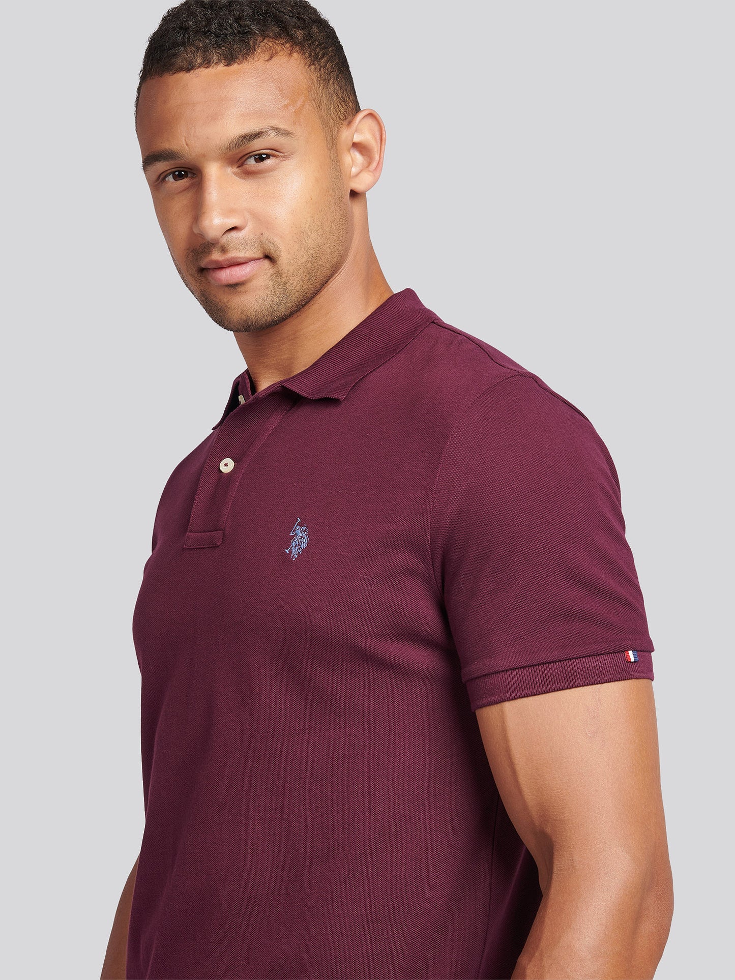 Mens Double Horsemen  Polo Shirt in Winetasting