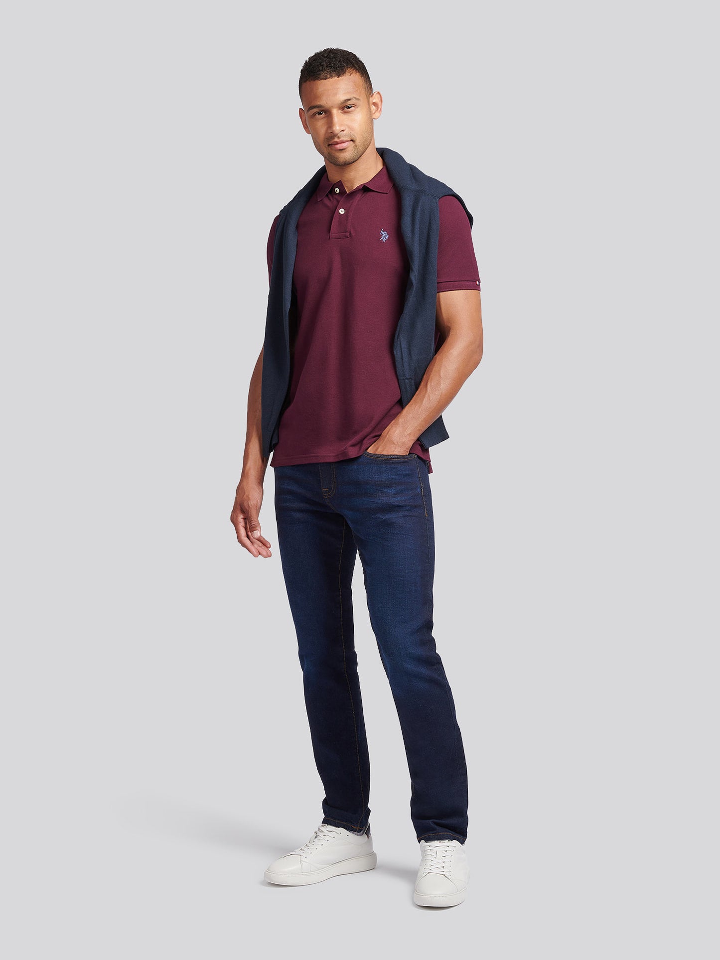 Mens Double Horsemen  Polo Shirt in Winetasting