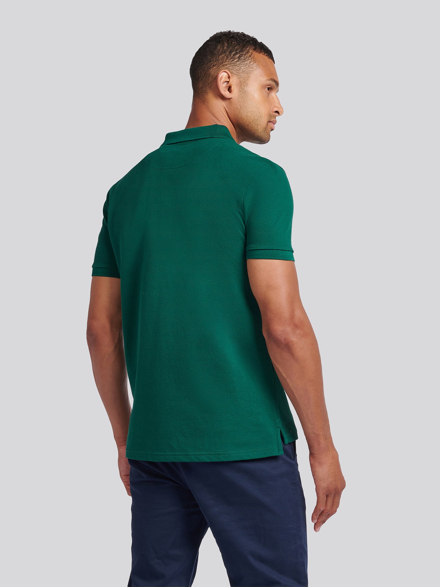 Mens Double Horsemen  Polo Shirt in Rain Forest