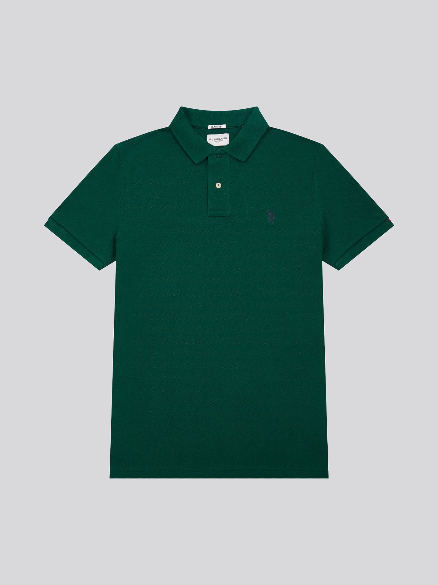 Mens Double Horsemen  Polo Shirt in Rain Forest