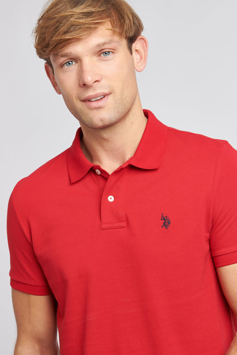 Mens Pique Polo Shirt in Haute Red