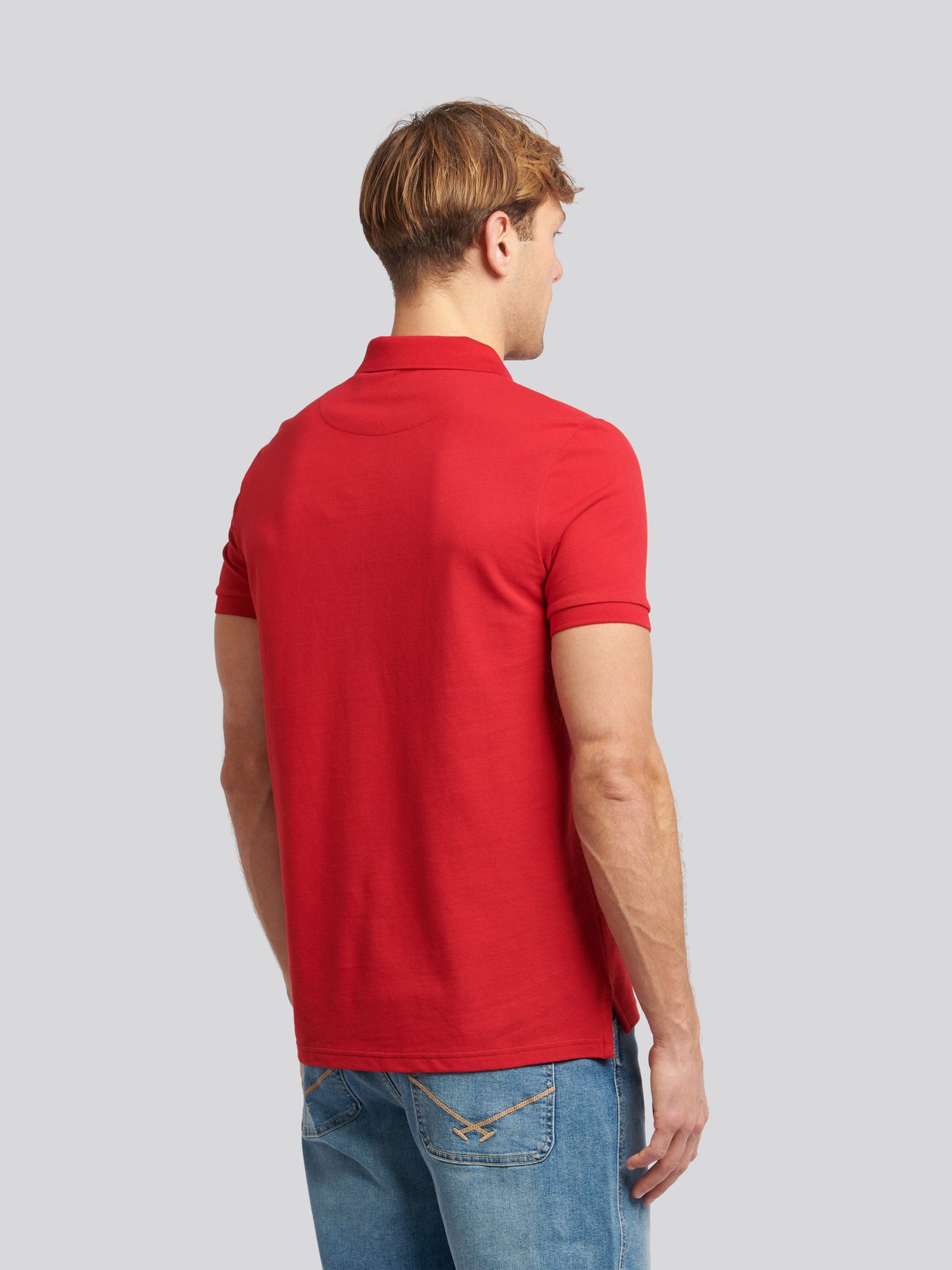 Mens Double Horsemen  Polo Shirt in Haute Red