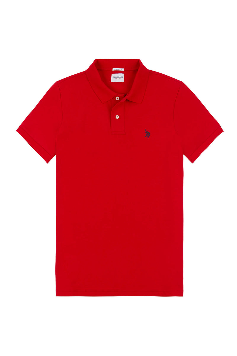 Mens Pique Polo Shirt in Haute Red
