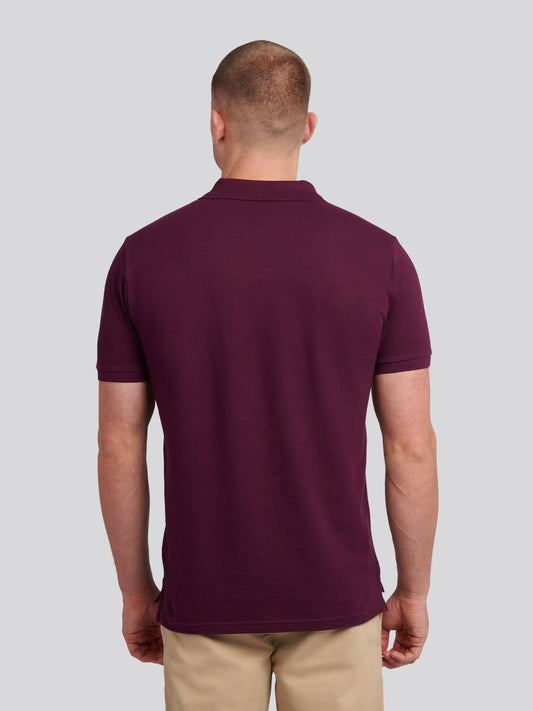 Mens Double Horsemen  Polo Shirt in Grape Wine