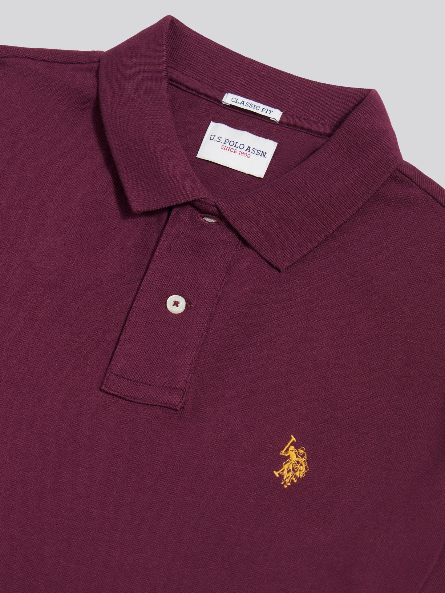 Mens Double Horsemen  Polo Shirt in Grape Wine
