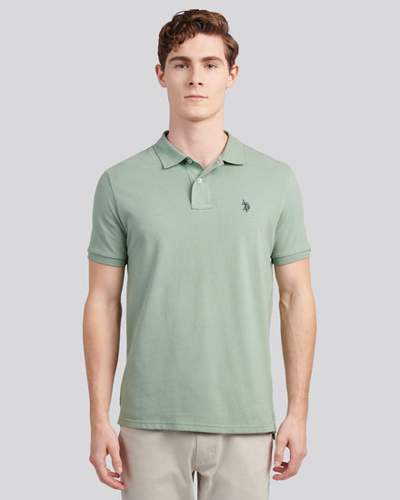 Mens Double Horsemen  Polo Shirt in Iceberg Green